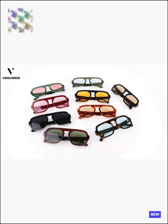 Retro Square Aviator Sunglasses Vintage 70s Style Flat Top Rectangle Oversized main image 6
